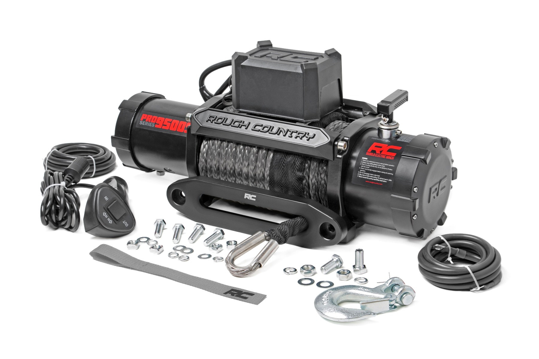 Rough Country 9500-Lb Pro Series Winch | Synthetic Rope