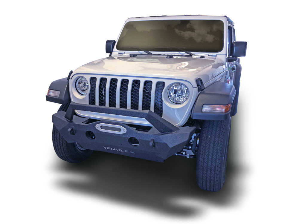 TrailFX Jeep JL/Gladiator Stubby Bumper With Skid Plate and Winch Mount
